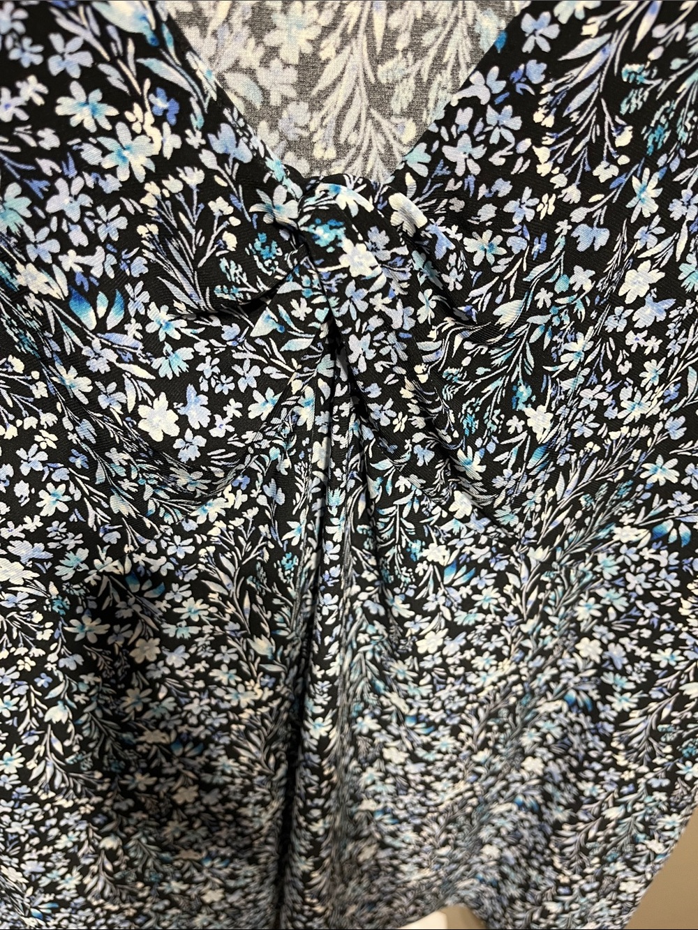 Chaps Blue Short-Sleeve V-Neck Floral Tee with Blue & White Accents - Picture 6 of 7
